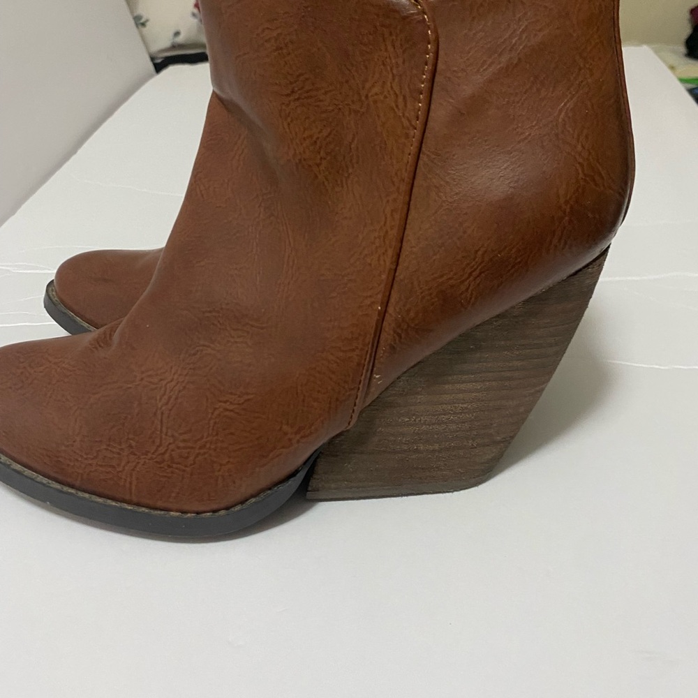 Very Volatile Tan Wedge Heeled Boots